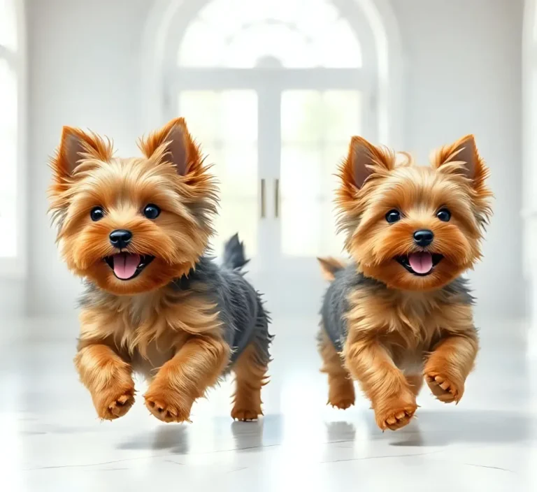 Two Yorkie Pups Playing 2