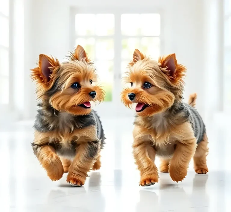 Two Yorkie Pups Playing 4